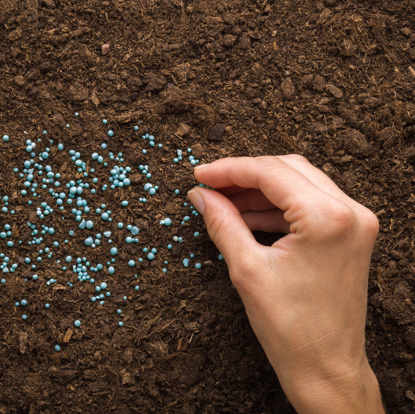 aplicación de fertilizante granular